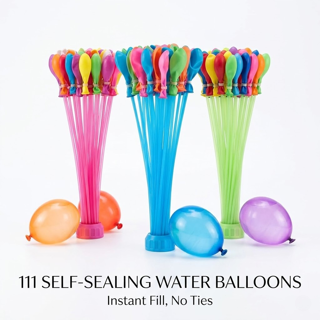 Party Games Bomb - 111 Palloncini d'Acqua a Riempimento Rapido,