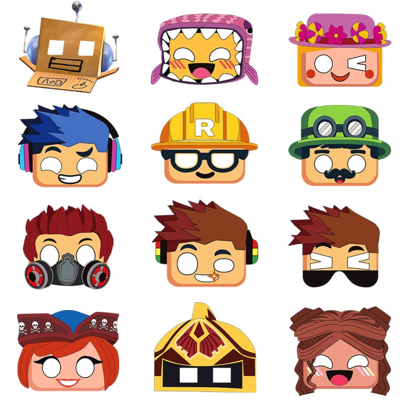 Party Games In Roblox - 12 Maschere di Carta a Tema