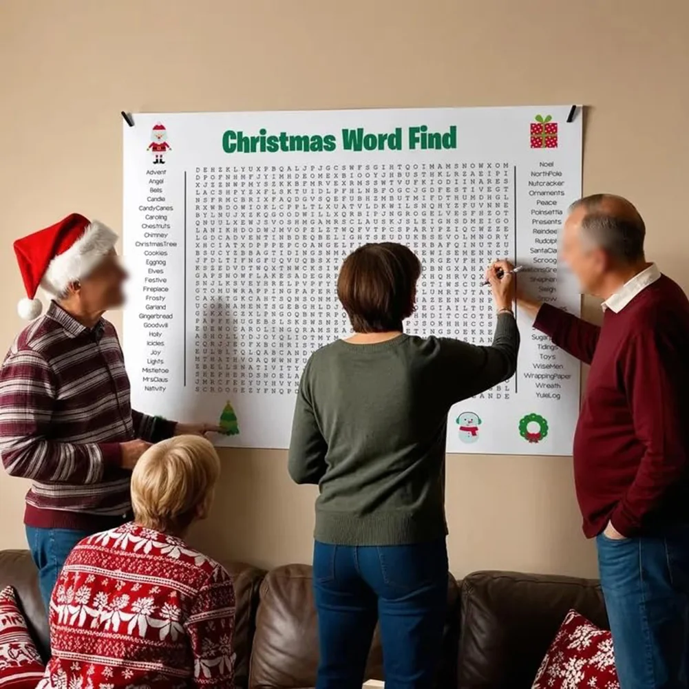 Party Games For Large Groups - Poster grande con indovinelli di Natale