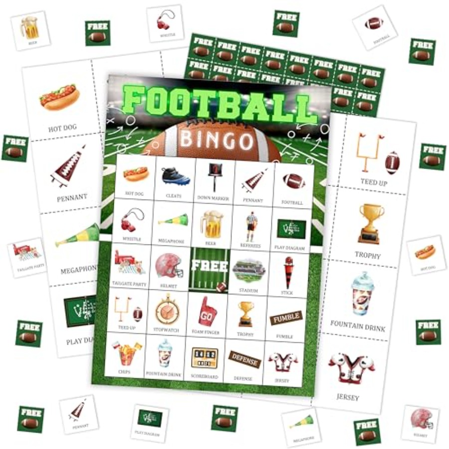 Party Games For Large Groups - Gioco di Bingo a Tema Calcio,